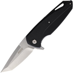 Revo Vipera XL Linerlock Black G10 Folding 8Cr14MoV Tanto Pocket Knife VIPXLTBLK