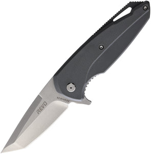 Revo Vipera XL Linerlock Gray G10 Folding 8Cr14MoV Tanto Pocket Knife VIPXLTGRY