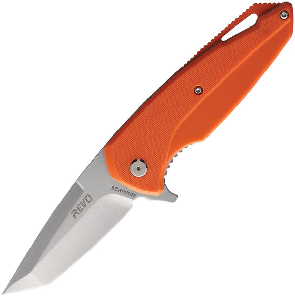 Revo Vipera XL Linerlock Orange Folding 8Cr14MoV Tanto Pocket Knife VIPXLTORG