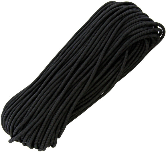Marbles Military Spec Paracord Black 100 ft 7 strand 550lbs 1164h