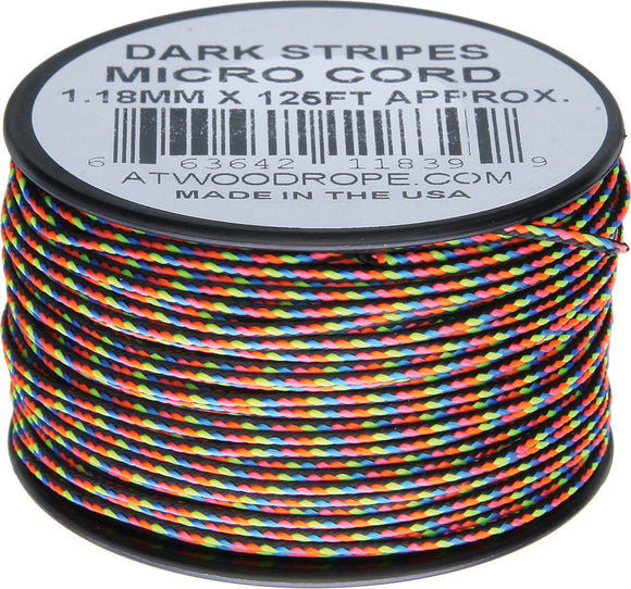 Atwood Rope MFG Micro Cord 125ft Dark Stripes