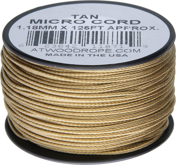 Atwood Rope MFG Micro Cord 125ft Tan