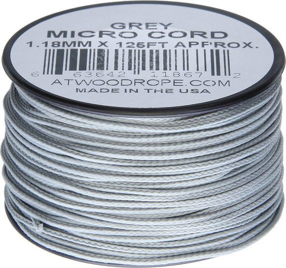 Atwood Rope MFG Micro Cord 125ft Gray