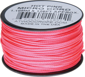 Atwood Rope MFG Micro Cord 125ft Hot Pink