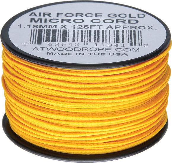 Atwood Rope MFG Micro Cord 125ft Air Force Gol