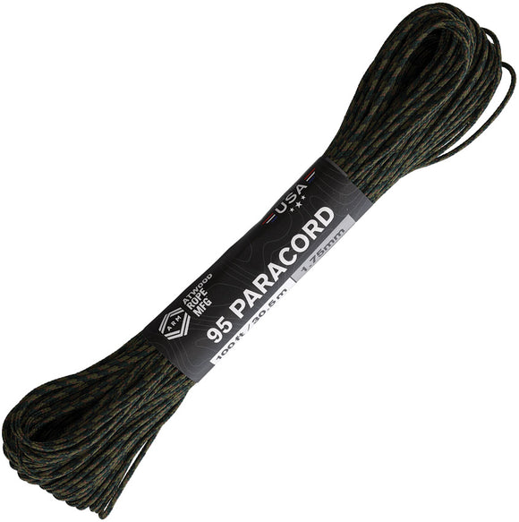 Atwood Rope MFG 100ft 95 Woodland Camo Paracord 1323H