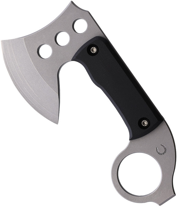 Red Horse Knife Works Karamahawk Gray & Black G10 D2 Steel Blade w/ Sheath 020