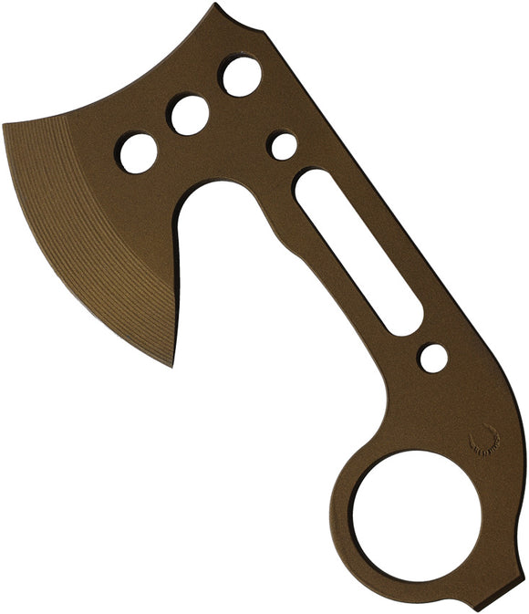 Red Horse Knife Works Karamahawk Barebones Bronze D2 Steel Blade w/ Sheath 026