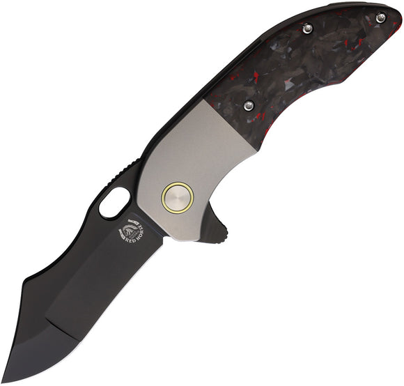 Red Horse Knife Works War Pig Carbon Fiber & Titanium Folding Pocket Knife 034