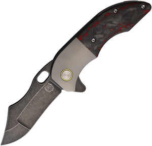 Red Horse Knife Works War Pig Carbon Fiber & Titanium Folding Pocket Knife 035