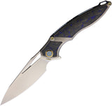 Rike Knife Framelock Blue Carbon Fiber Folding Knife 1902blcf
