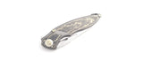Rike 1902 Framelock Gold Carbon Fiber & Titanium Folding M390 Knife 1902SGCF