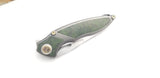 Rike 1902 Framelock Green Carbon Fiber & Titanium Folding M390 Knife 1902SGNCF