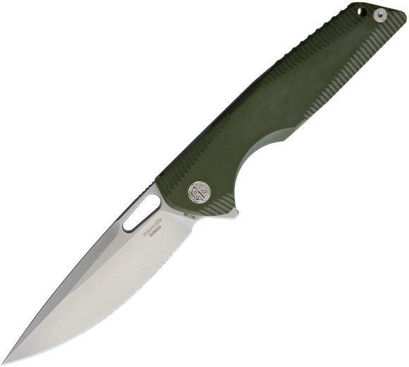 Rike Framelock OD Green G10 & Titanium Handle Stainless Folding Knife RK802GOD