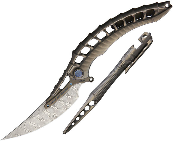 Rike Knife Alien 4 Framelock Folding Knife & Pen Combo aliendg