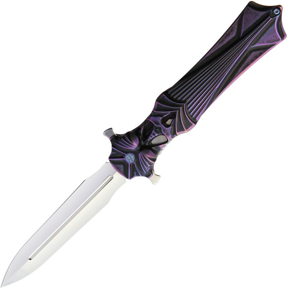 Rike Knife Amulet M390 Black And Purple Folding Knife AMULETbp