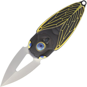 Rike Cicada Button Lock Folding Knife Gray Folder CICADADG