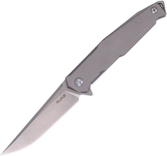 RUIKE M108 Titanium Gray Framelock Folding Knife w/ Beta Plus Lock M108TZ