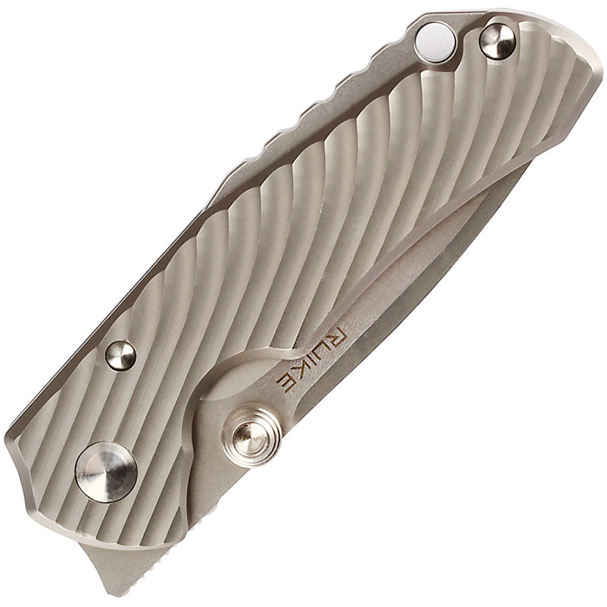 RUIKE M671-TZ Framelock Gray Titanium Folding 154CM Tanto Pocket