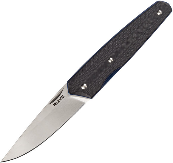 Ruike P848 Linerlock Satin 14C28N Sandvik Black G10 Folding Pocket Knife P848B