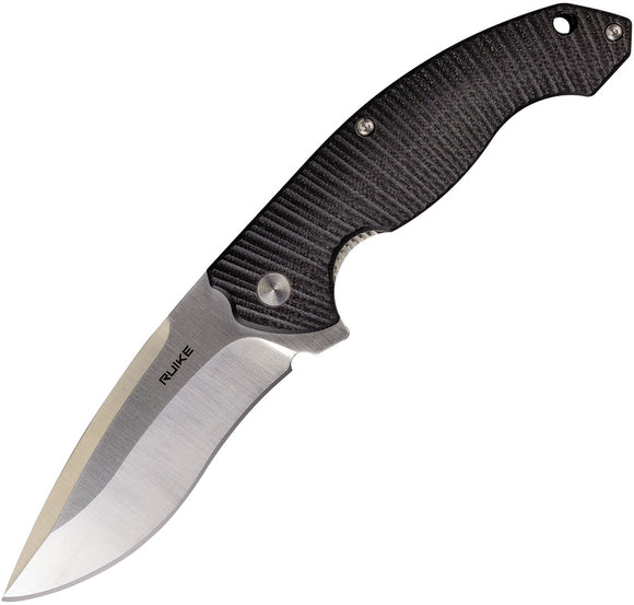 Ruike P852 Linerlock Safety Lock Sculpted Black G10 Folding Pocket Knife P852B