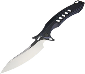 Rike F1 Fixed Blade Black D2 SW/Satin Full Tang Black G10 Knife 10.5" F1B