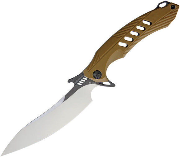 Rike F1 Tan & Dark Gray G10 Handle Fixed Blade Knife F1TDG