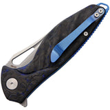 Rike Knife Hummingbird Plus Blue Carbon Fiber Folding Knife hbpbcf
