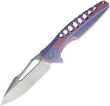 Rike Thor 5 Framelock Purple Titanium Handle Bohler M390 Folding Knife THOR5PB