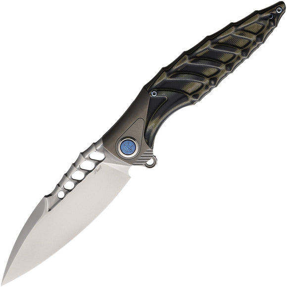 Rike Thor 7 Folding Knife Black & Green G10 Titanium Handle 154CM Steel Blade
