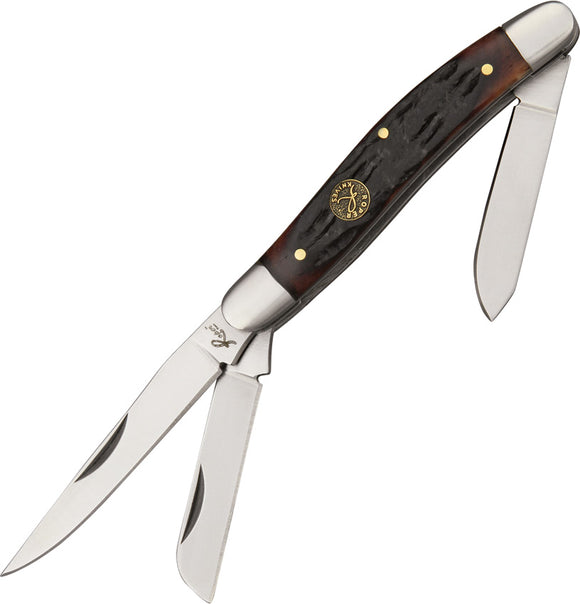 Roper Knives Stockman Chaparral Series Bone Handle Pocket Knife 0001CBB