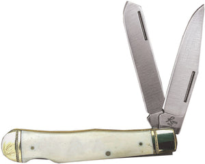 Roper Knives Double Action Trapper White Bone Folding 1065 Pocket Knife 0004CWB