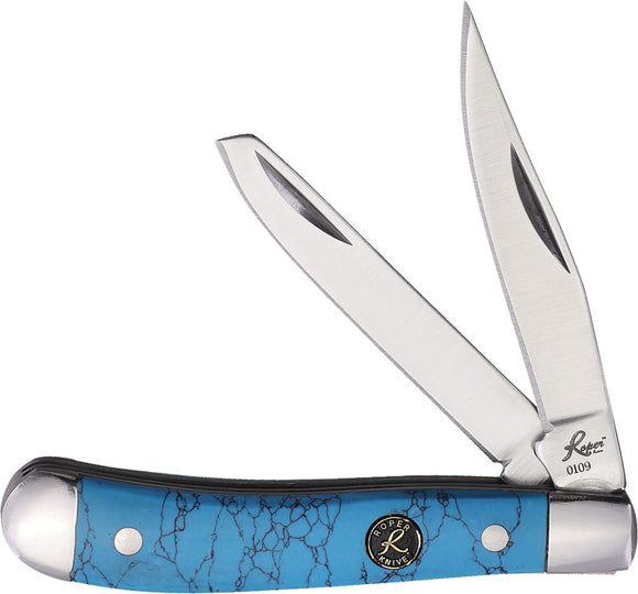 Roper Knives Roper Peanut Turquoise Folding Stainless Pocket Knife 0006B