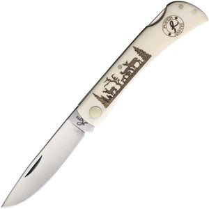 Roper Knives Mini Work Deer Pocket Knife Lockback Bone Folding Carbon 0032WBD