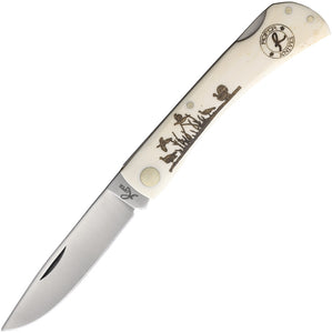 Roper Knives Mini Work Turkey Pocket Knife Lockback Bone Folding Carbon 0032WBT