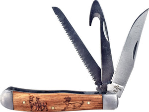 Roper Trapper Pocket Knife Slip Joint Brown Wood Folding Carbon Steel 0098ZWD