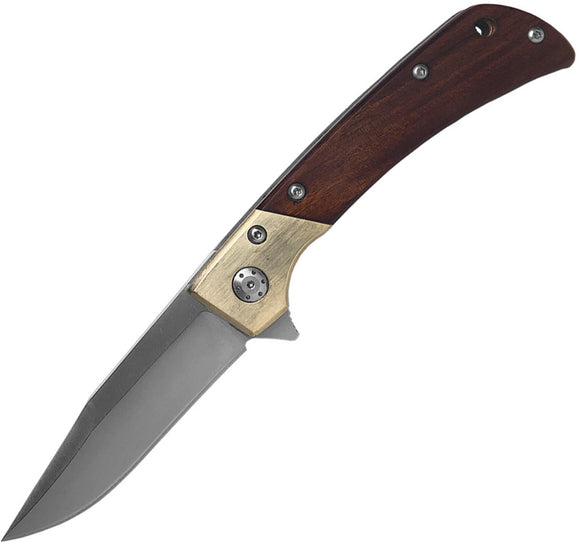 Roper Knives Buffalo Warrior Pocket Knife Linerlock Sandalwood Folding D2 041