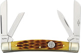 Rough Rider Congress Stainless Folding Blade Amber Jigged Bone Handle Knife 053