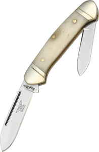 Rough Rider Mini Canoe White Bone Handle Stainless Folding Pocket Knife 055