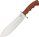 Rough Rider Bowie Stainless Fixed Blade Brown Rich Grain Wood Handle Knife 1022