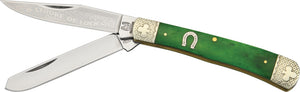 Rough Rider Trapper Stroke of Luck Series Folding Blade Green Handle Knife 1056