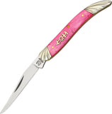 Rough Rider Mini Toothpick Folding Blade Hot Pink Smooth Bone Handle Knife 1089