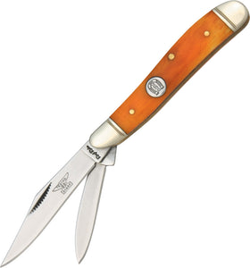 Rough Rider Peanut Stainless Folding Blade Orange Smooth Bone Handle Knife 111