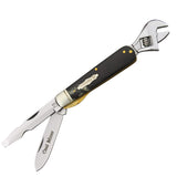 Rough Rider Black Bone Handle Wrench Blades Screwdriver Pocket Utility Tool 1137