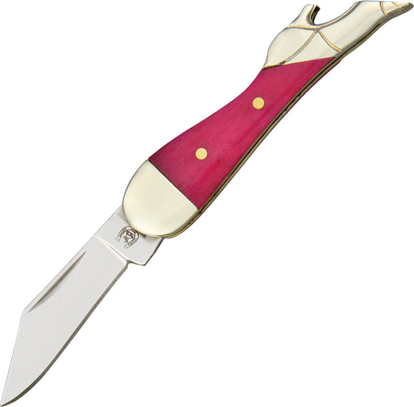 Rough Rider Mini Leg Pink Smooth Bone Handle Stainless Folding Blade Knife 1233