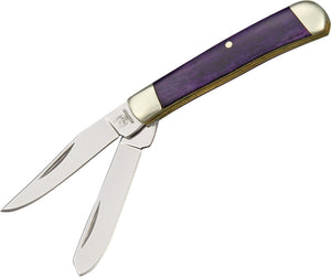Rough Rider Tiny Trapper Folding Blades Purple Smooth Bone Handles Knife 1265