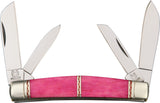 Rough Rider Silver Select Congress Folding Blade Pink Channel Bone Knife 1311