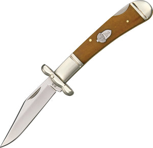 Rough Rider Small Swing Guard Lockback Folding Blade Tobacco Bone Knife 1326