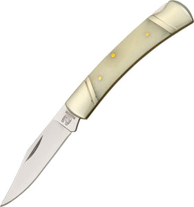 Rough Rider Lockback Stainless Folding Clip Blade White Smooth Handle Knife 133