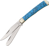 Rough Rider Trapper Imitation Turquoise Stainless Folding Pocket Knife 1371